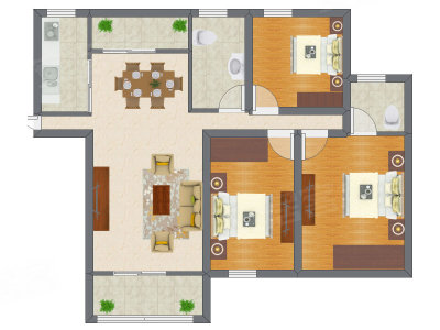 3室2厅 73.83平米