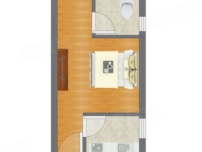 1室0厅 36.22平米户型图