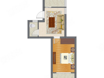 1室1厅 67.00平米户型图