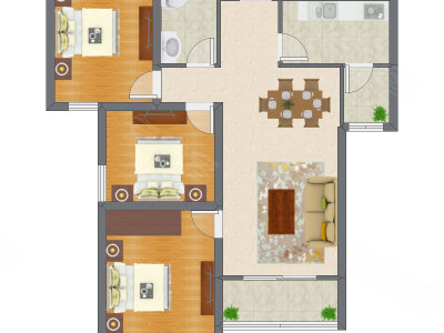 3室2厅 99.34平米