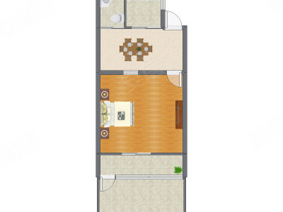 1室1厅 57.54平米