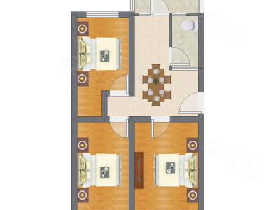 3室1厅 65.10平米