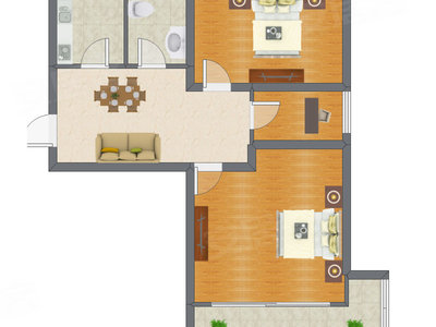 3室2厅 64.09平米