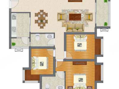 3室2厅 111.25平米户型图
