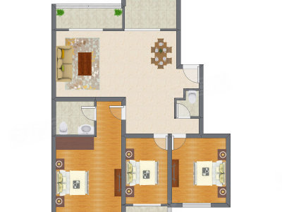 3室2厅 135.69平米