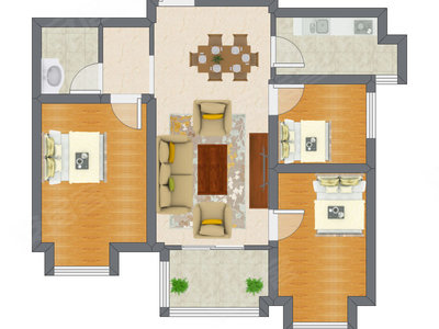 3室2厅 84.12平米户型图