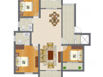 3室2厅 89.83平米