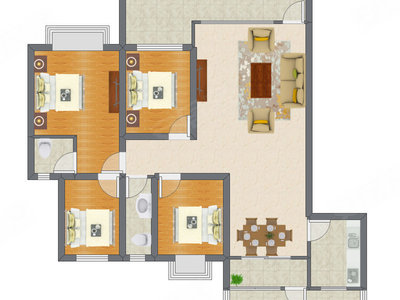 3室2厅 133.49平米