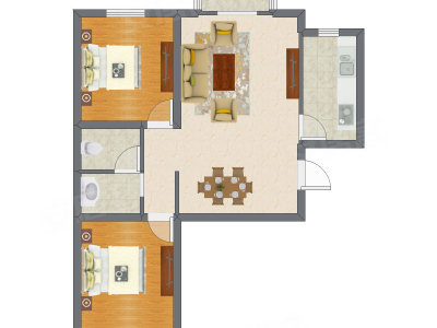 2室1厅 85.55平米