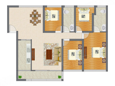 4室2厅 93.12平米
