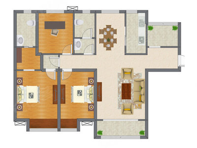 3室2厅 135.83平米