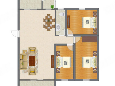 3室2厅 93.19平米