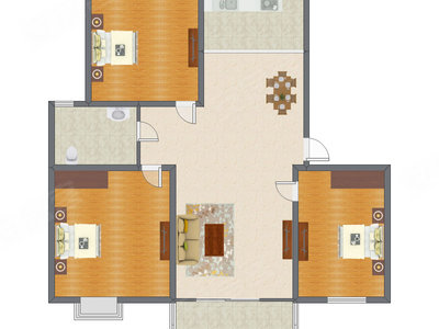 3室2厅 190.00平米