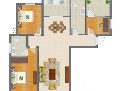 3室2厅 115.78平米