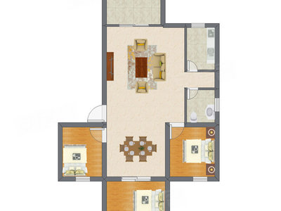 3室2厅 65.97平米
