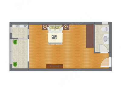 1室0厅 54.00平米户型图