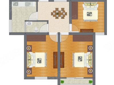 3室1厅 87.55平米
