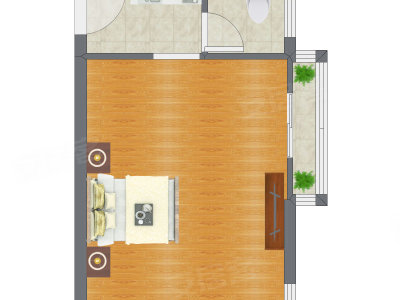 1室0厅 43.30平米户型图