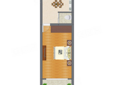 1室1厅 36.65平米
