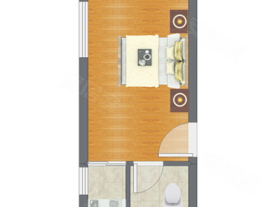 1室0厅 27.94平米户型图