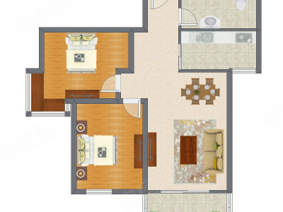 2室2厅 99.15平米