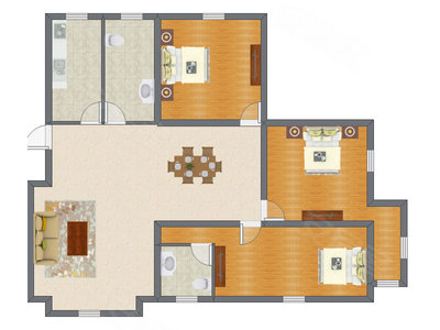 3室2厅 125.81平米