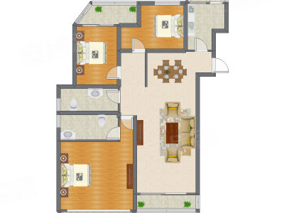 3室2厅 168.95平米