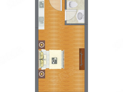 1室0厅 41.30平米