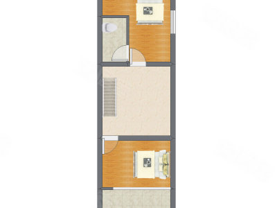 2室1厅 82.75平米户型图
