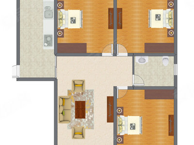 3室1厅 111.11平米