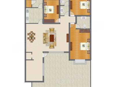 3室2厅 152.48平米户型图