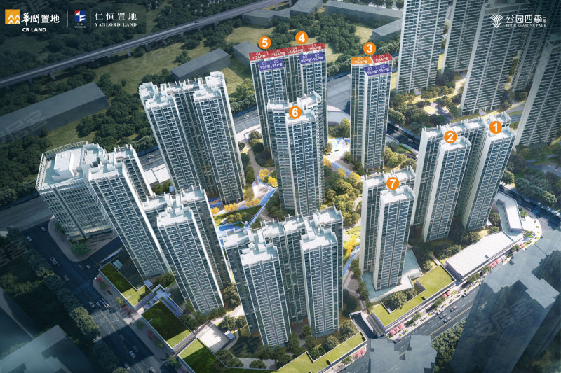 华润仁恒公园四季二期3室2厅2卫95㎡南124万