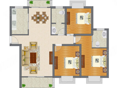 3室2厅 138.39平米