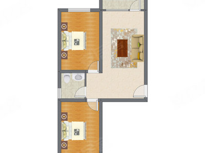 2室1厅 79.47平米户型图