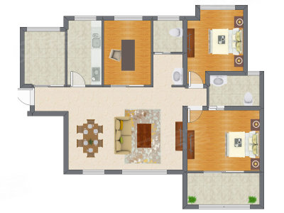 3室2厅 94.93平米