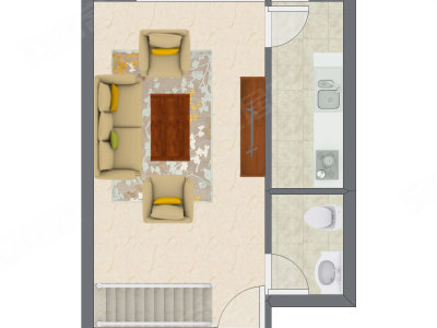 2室1厅 51.66平米