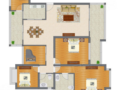 3室2厅 151.68平米户型图