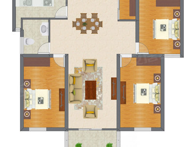 3室1厅 90.21平米