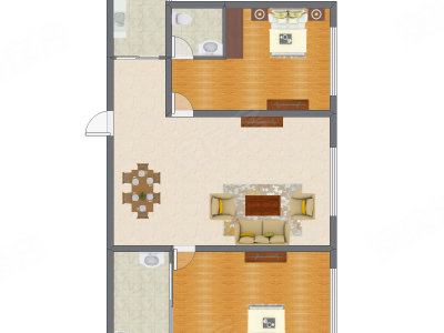 2室2厅 113.00平米