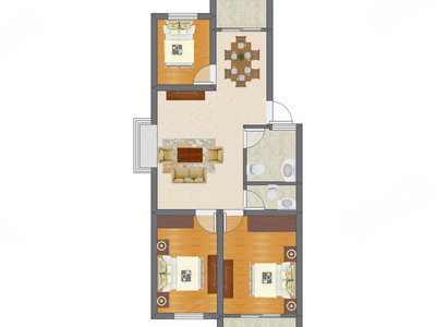 3室2厅 64.26平米
