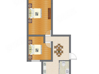 2室1厅 41.99平米