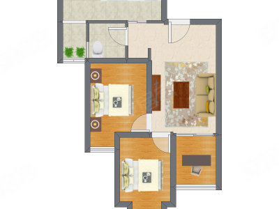 3室2厅 65.75平米