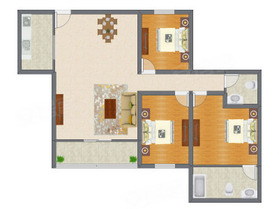3室2厅 115.11平米