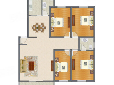 4室2厅 163.98平米