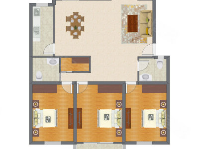 3室2厅 138.70平米
