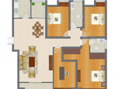 4室2厅 155.46平米