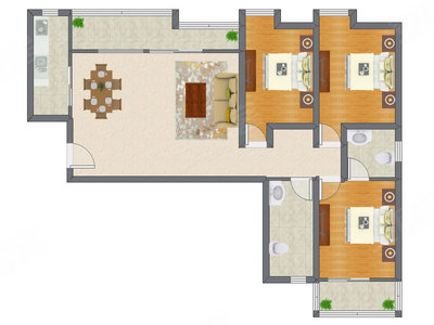 3室2厅 135.79平米