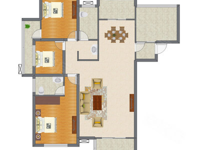 3室2厅 163.98平米