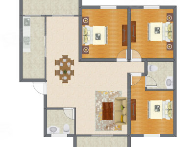 3室2厅 143.20平米