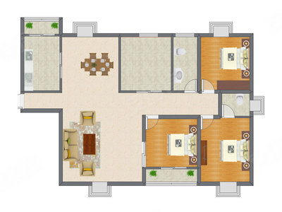 3室2厅 137.00平米